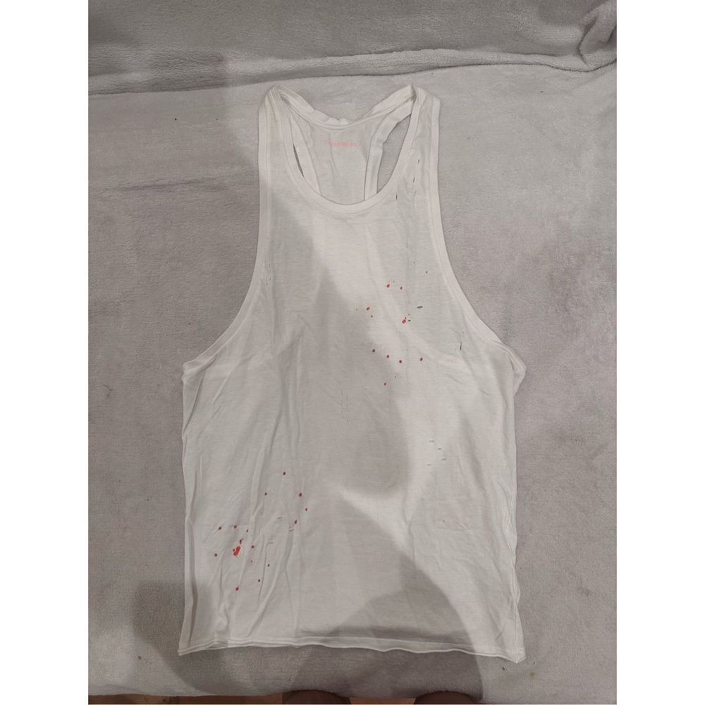 DSQUARED2 women’s tank top white with orange splatter design size S
